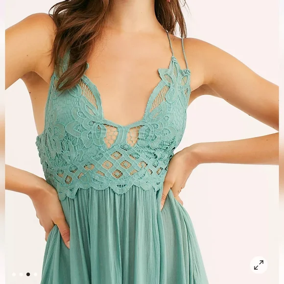 Free People Asymmetrical Teal Dress - Picture 2 of 5